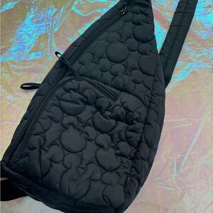 Vera Bradley Black Quilted Sling Backpack Disney